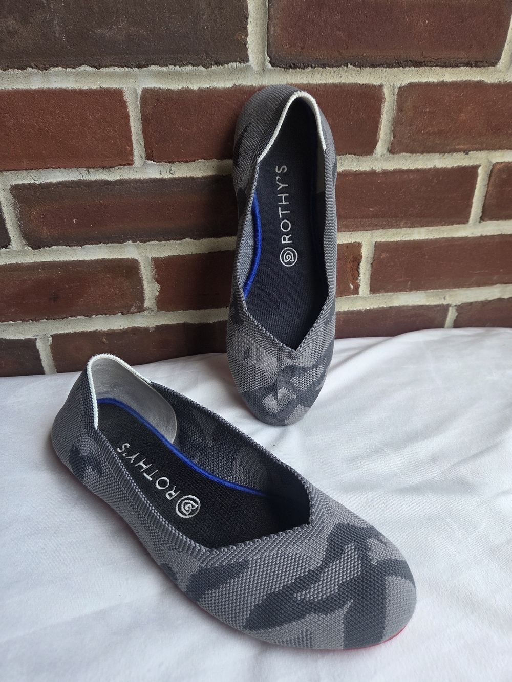Rothy’s The Flat Grey Camo Round Toe Ballet Flats Women’s 9.5